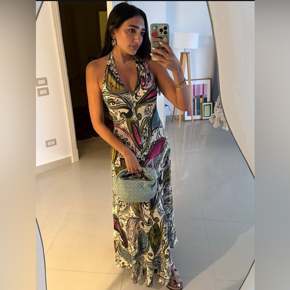 🔥🔥Zara ZW collection printed halter dress - Picture 1 of 12